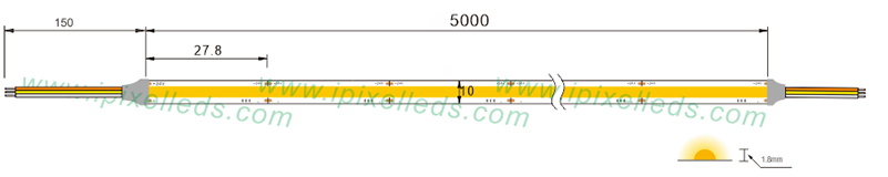Dual Color COB LED strip 576LEDs/m